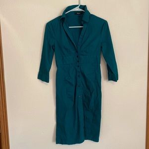 Express Forest Green Shirt Dress